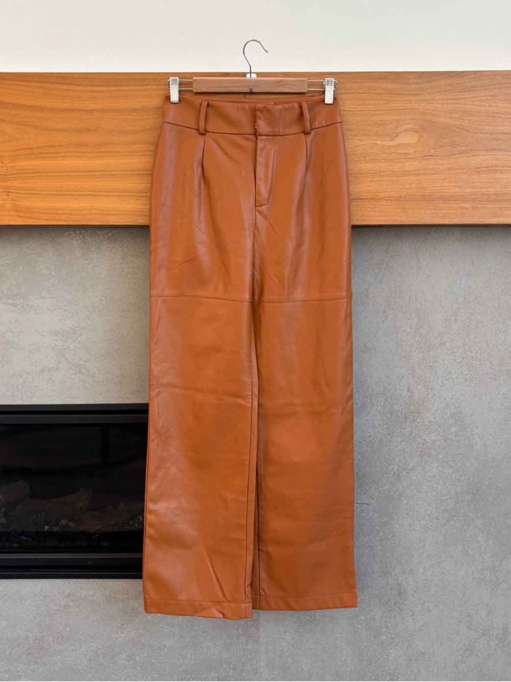 Meshki Sima Faux Leather Hight Waist Pants, Size M